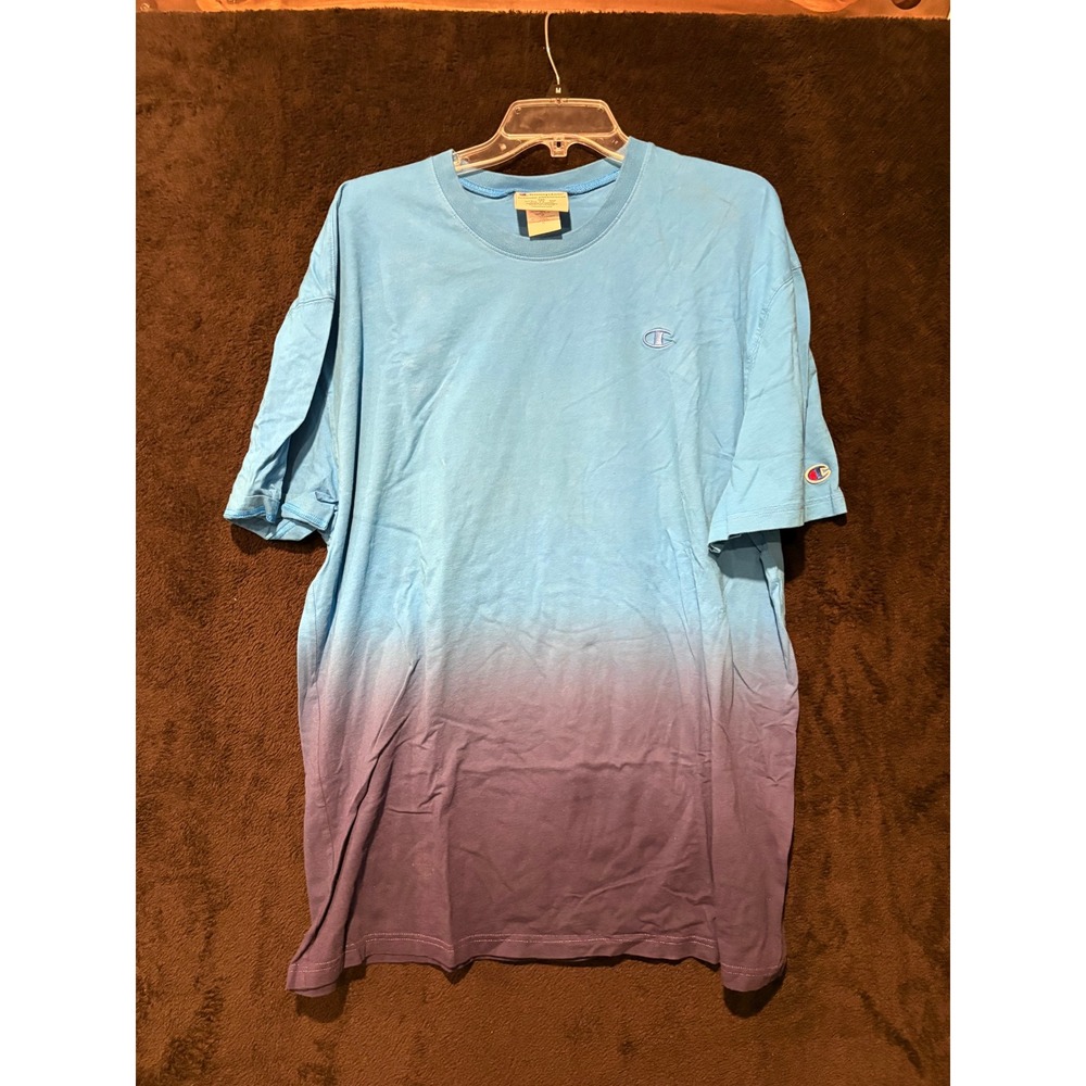 Champion Dip Dye T-Shirt Embroidered Logo Short Sleeve Mens 2XL